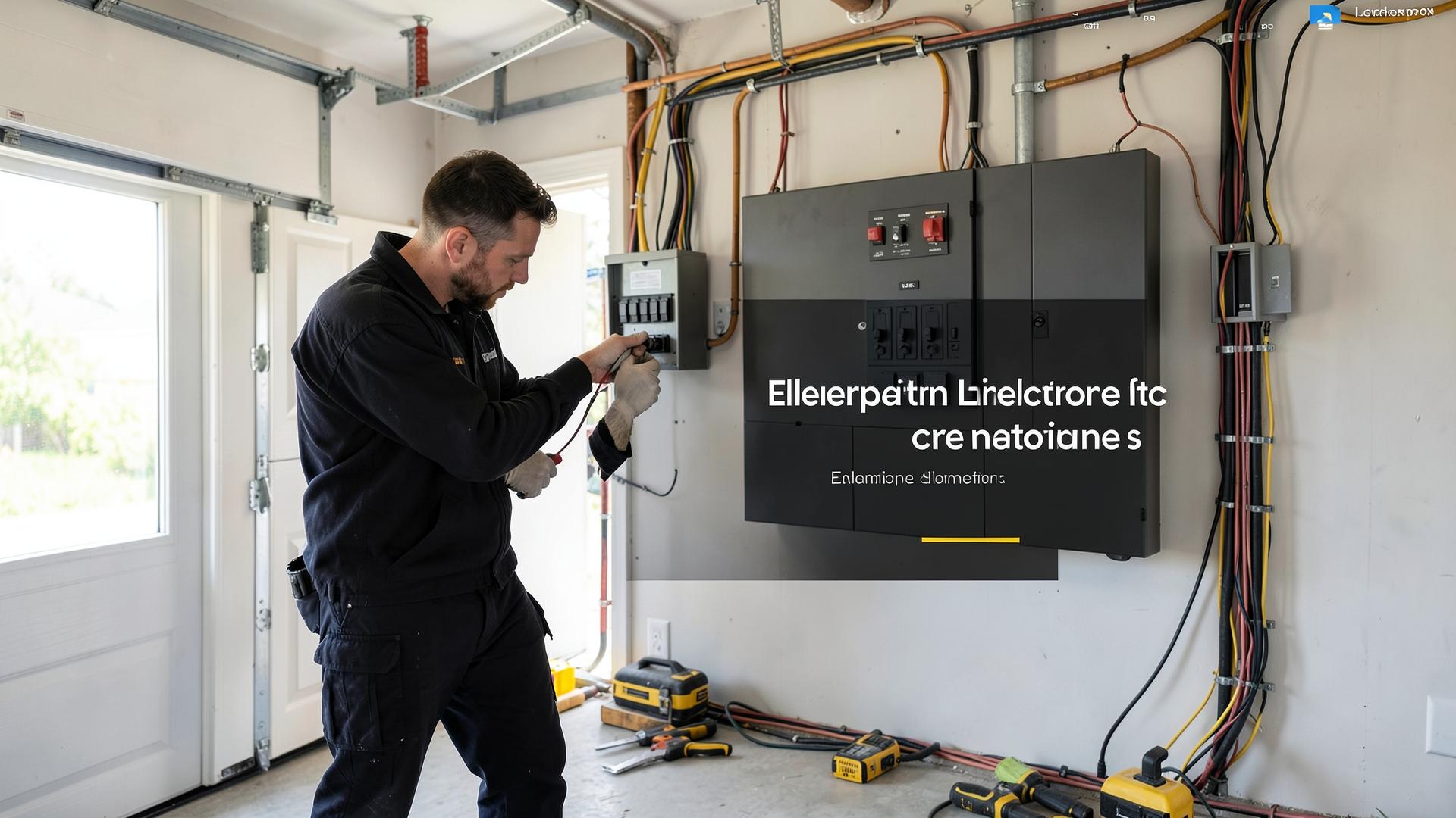 Professional electrician working on an electrical panel